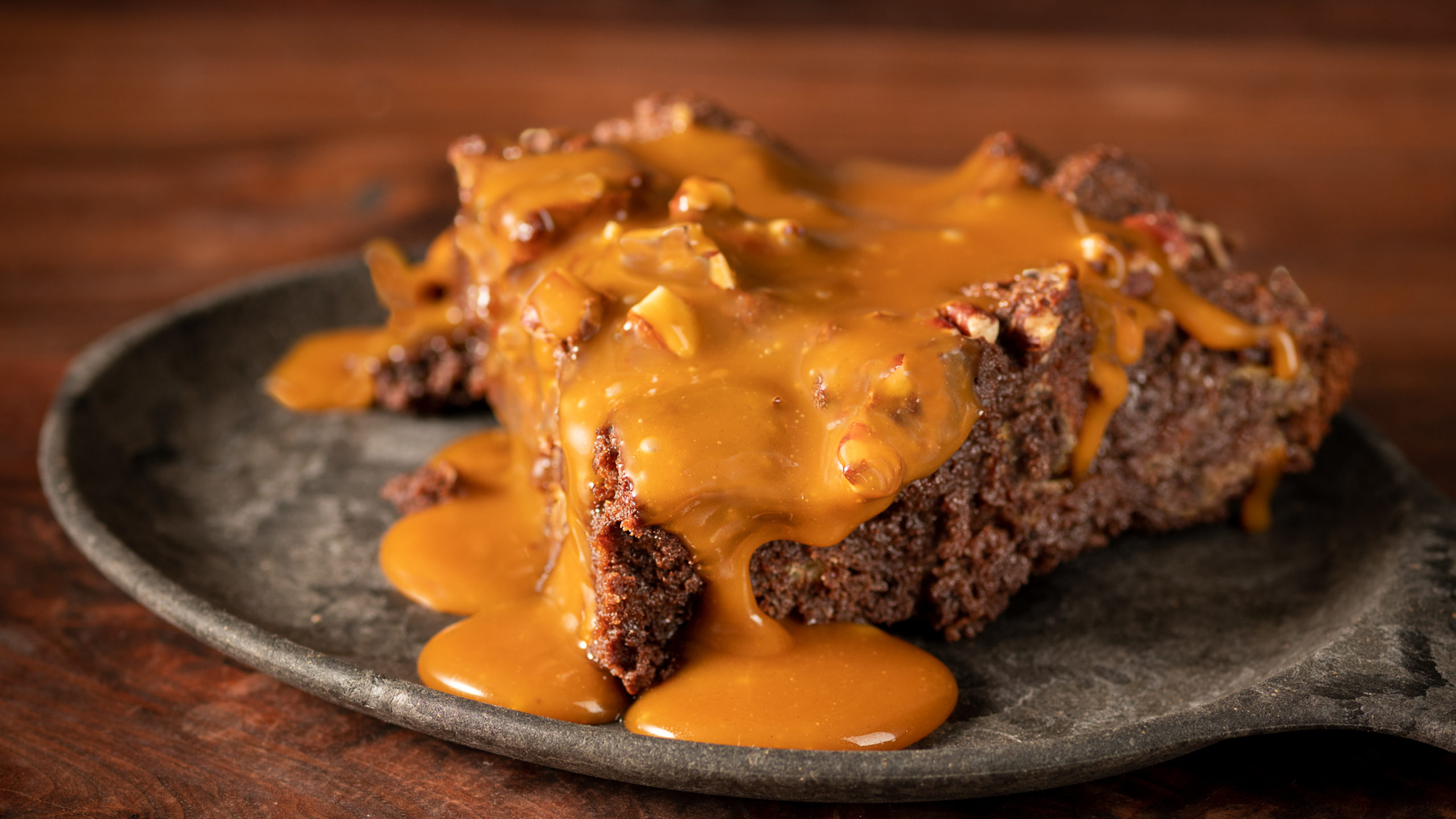 Dark Chocolate Bread Pudding with Salted Caramel Sauce