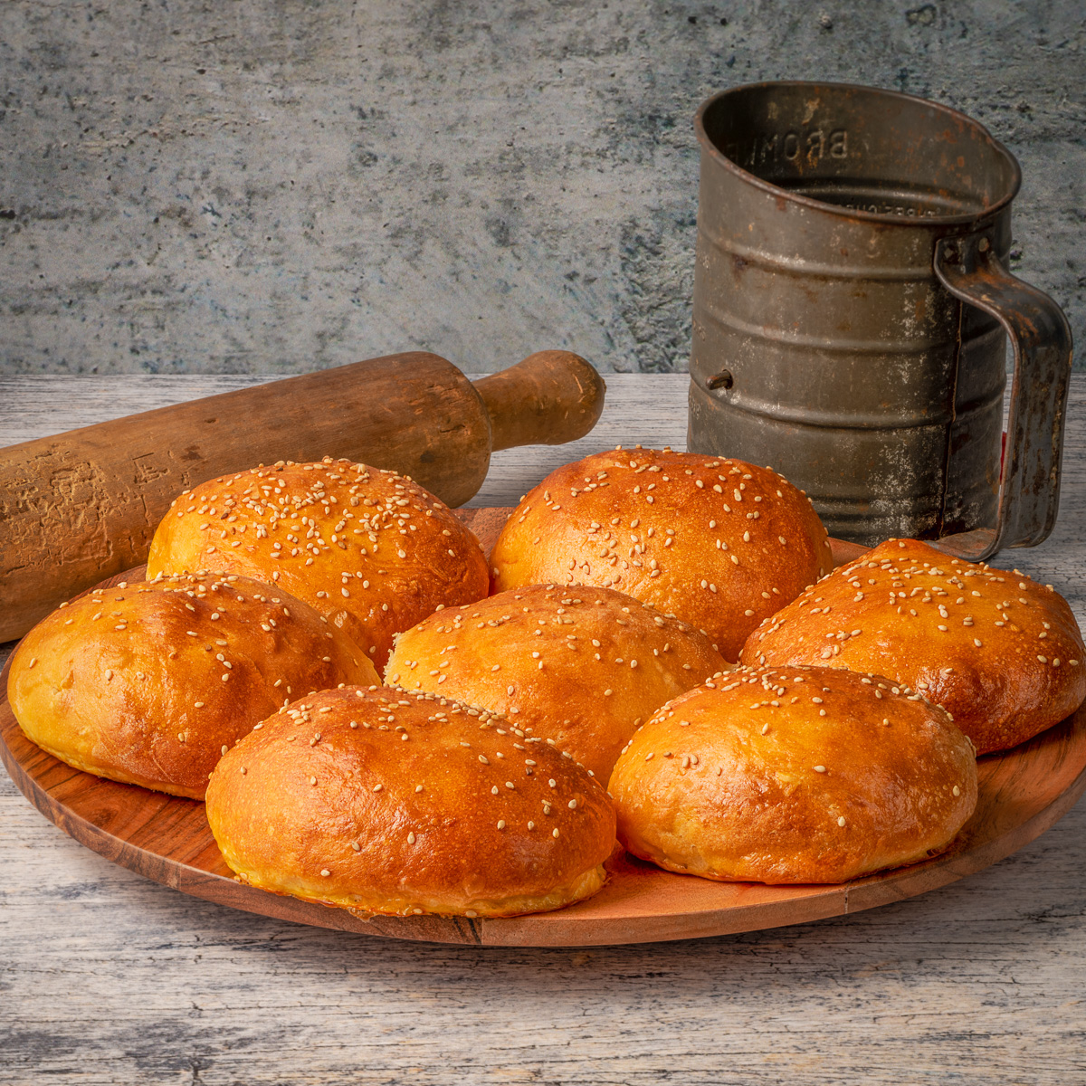 Sourdough Brioche Burger Buns