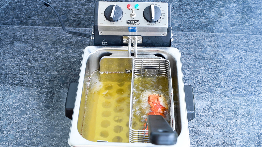 Chicken Fried Lobster Tail in Fryer