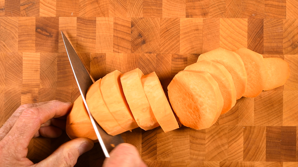 Cutting Sweet Potato