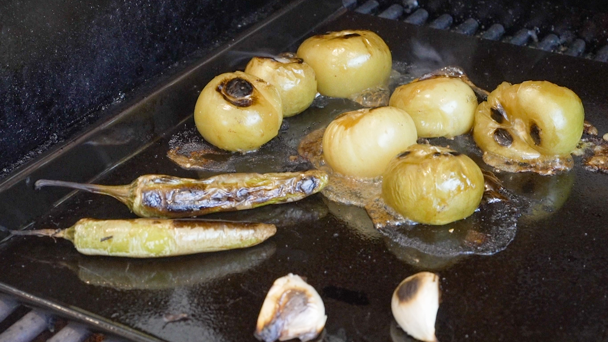 Roast the vegetables in a barbecue or under a broiler.