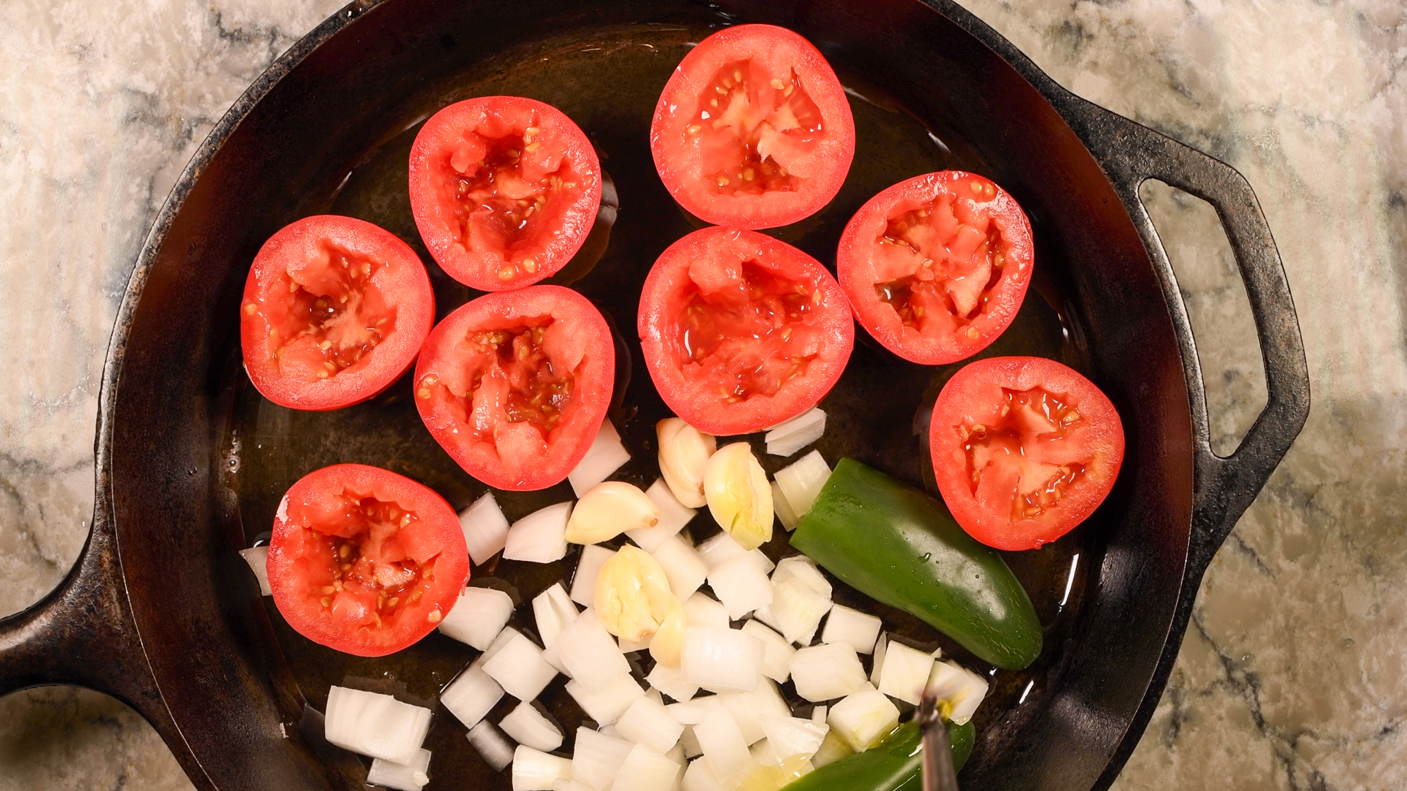 Place the Vegetables in a Cast Iron Skillet and Roast