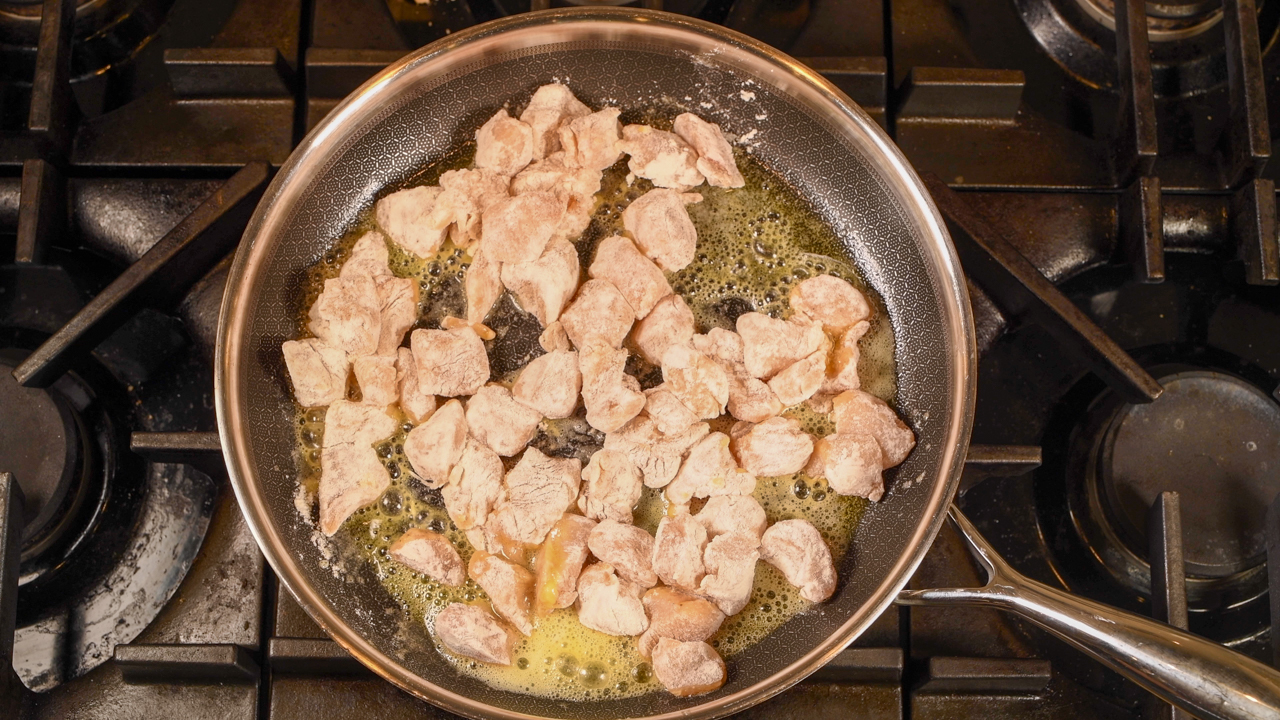 Sauté the Chicken Until Lightly Browned