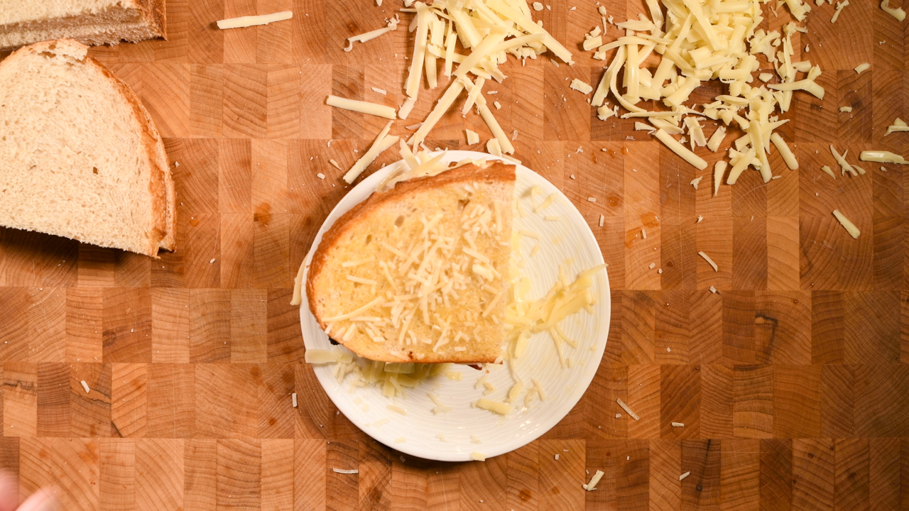 Place Parmesan on Both Sides of the Sandwich