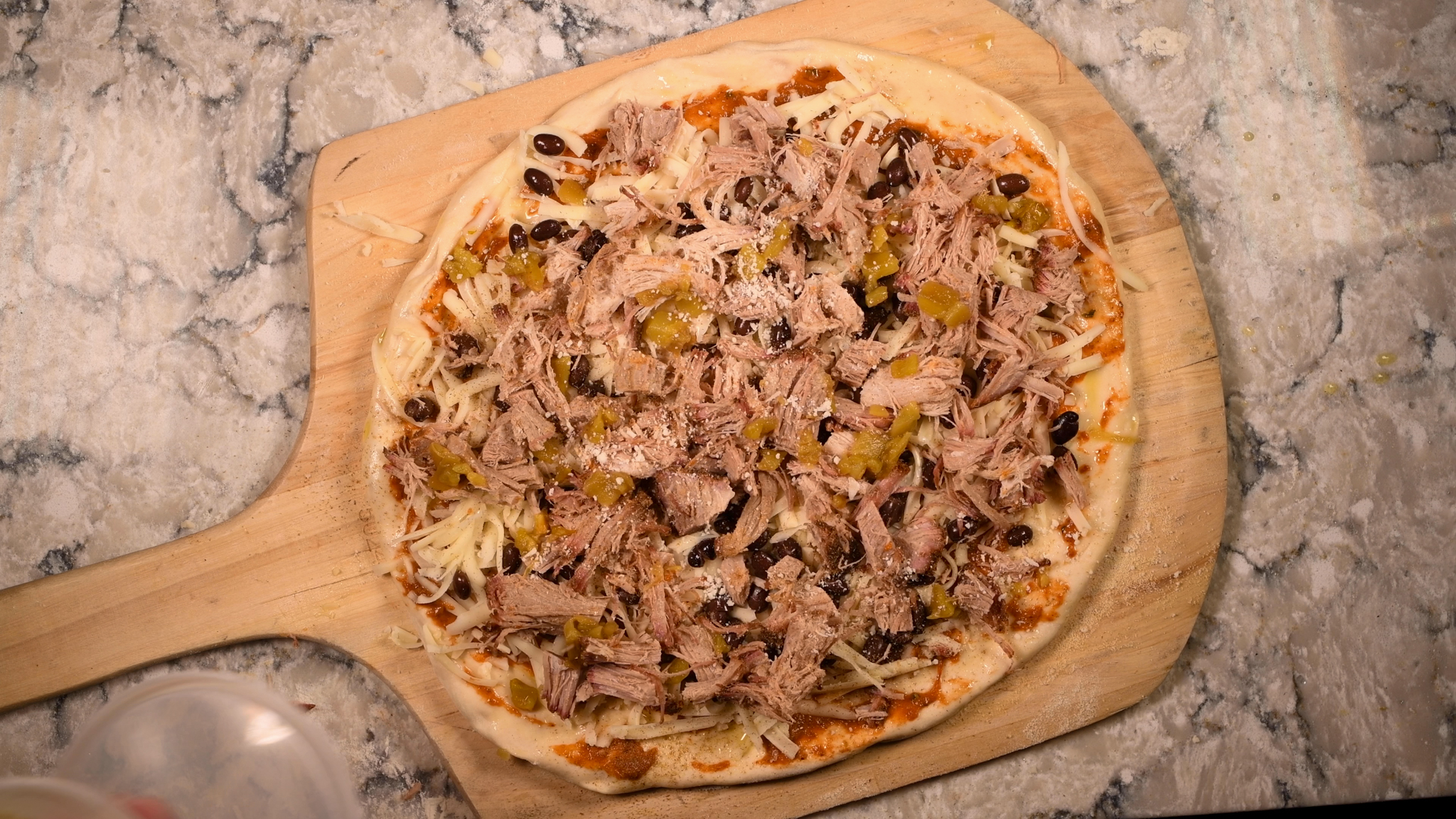 Carnitas Pizza Ready for the Oven