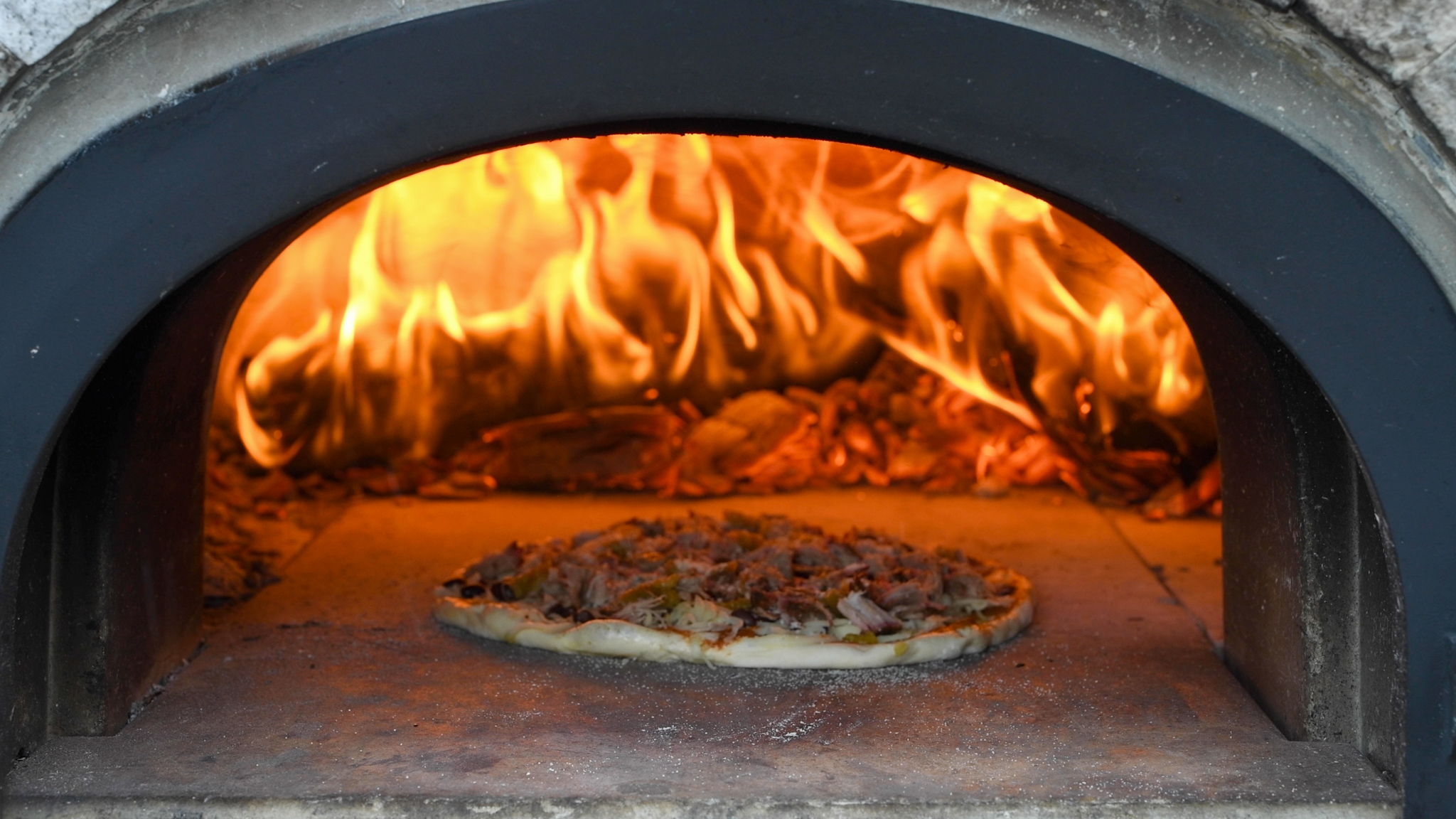 Carnitas Pizza in the Oven