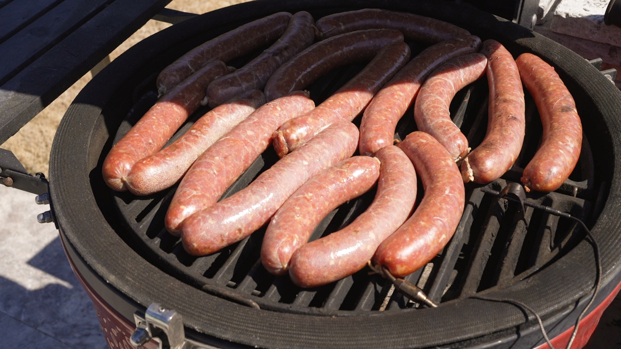 Texas Hot Links in the Smoker