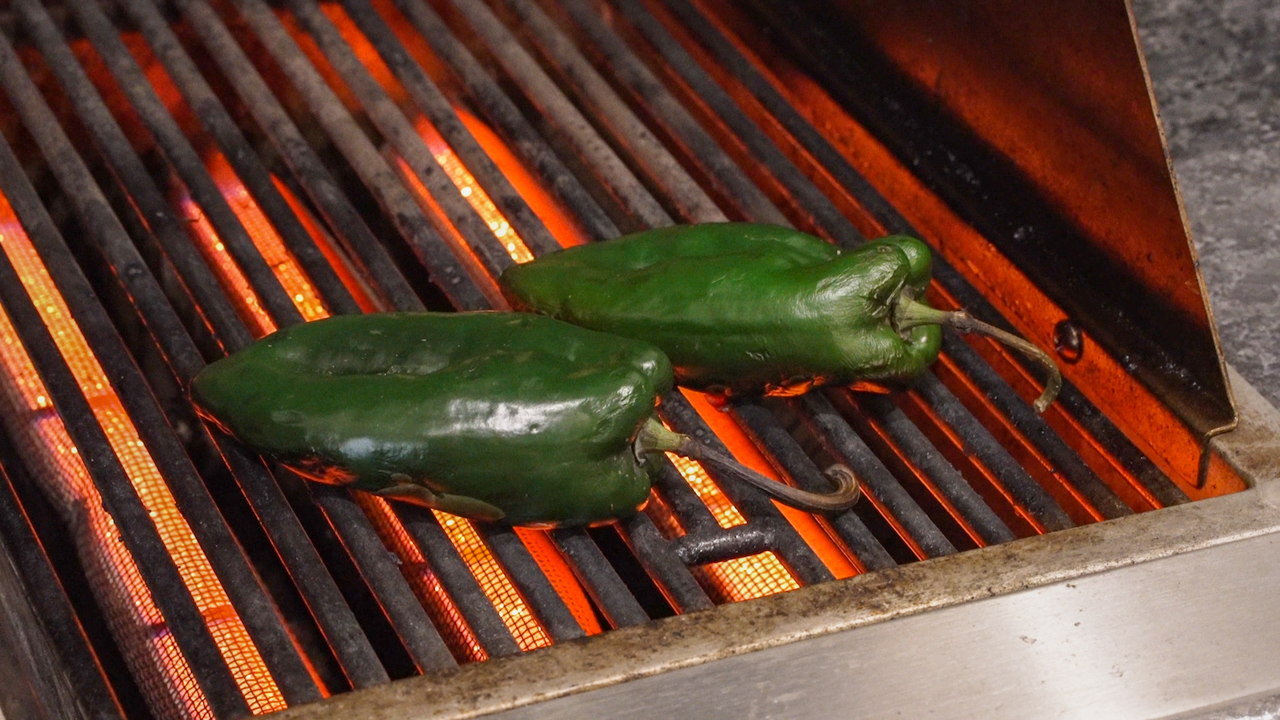 Roast the Poblano Peppers on a Grill