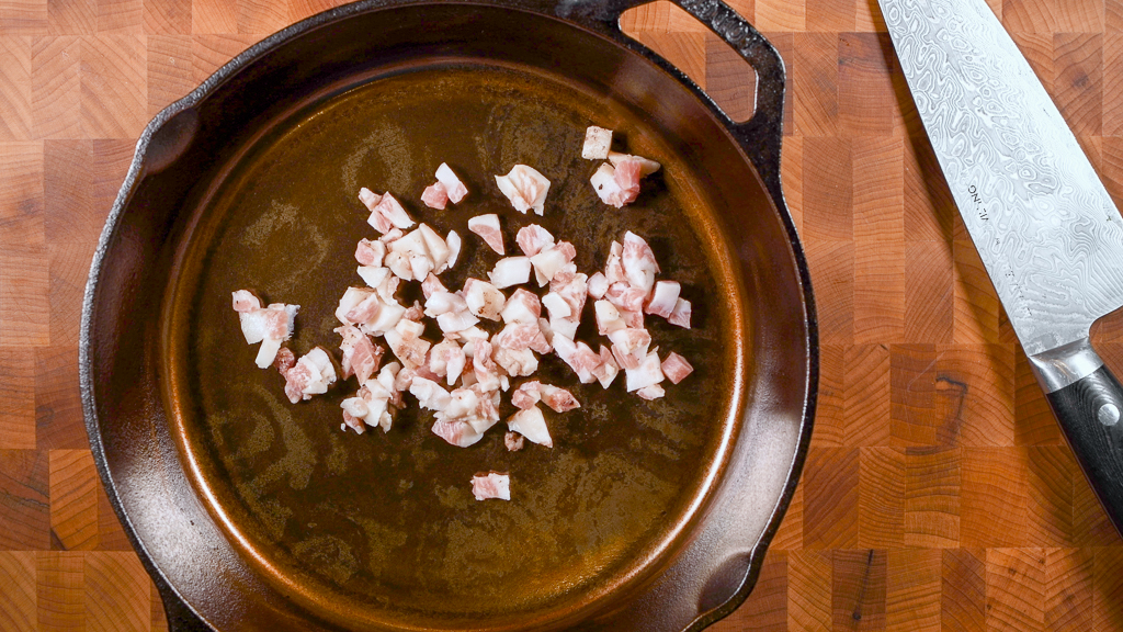 Guanciale in a Cast Iron Skillet