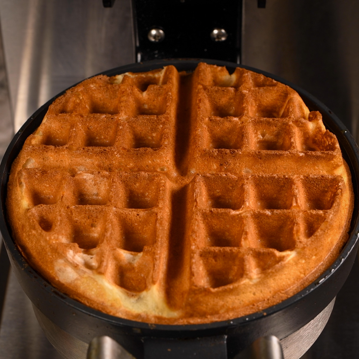 A hot Belgian waffle.