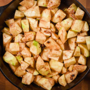 Place the apple mixture in a cast iron skillet.