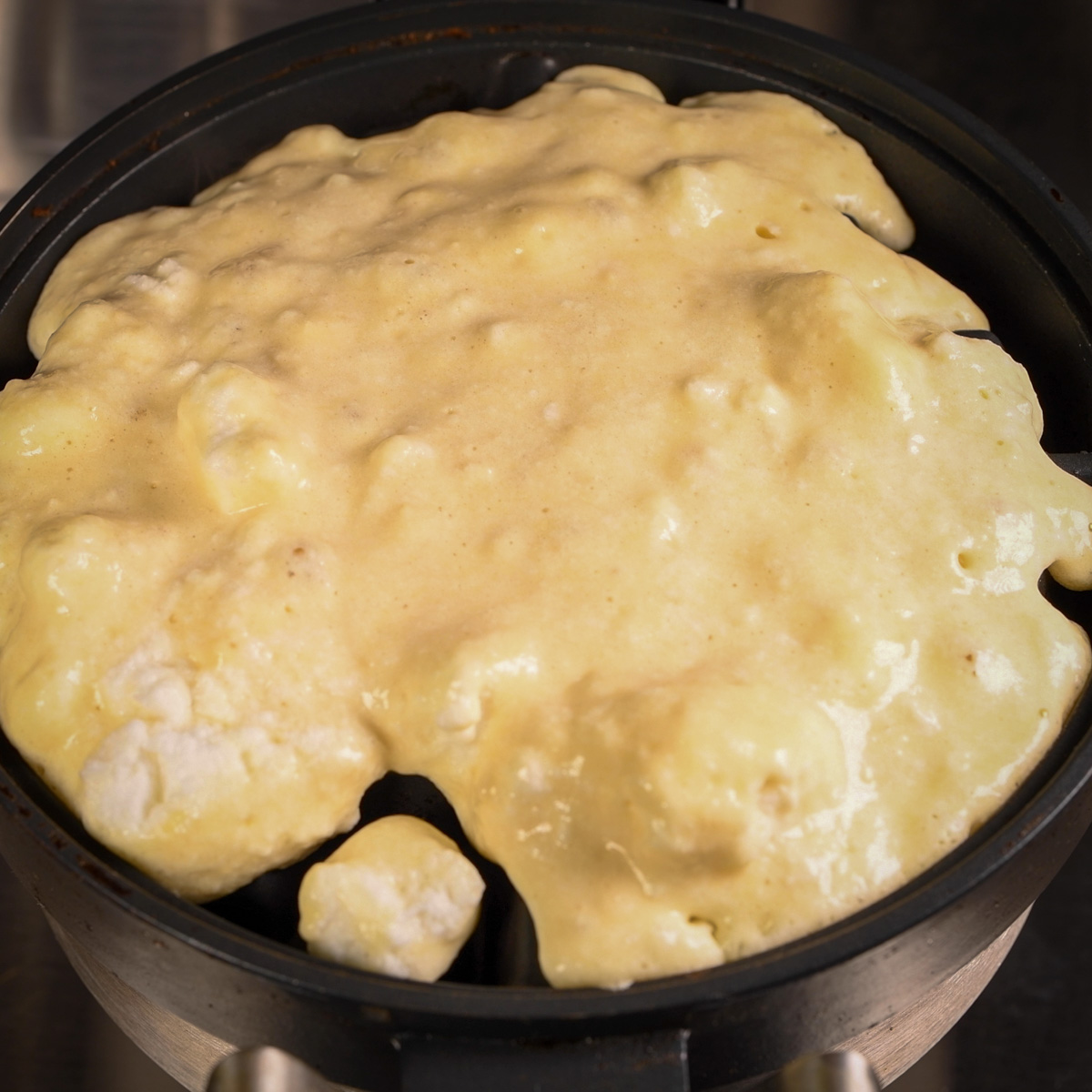 Add the batter to the waffle iron.