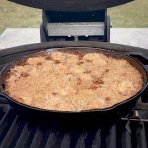 Apple crisp after being smoked.