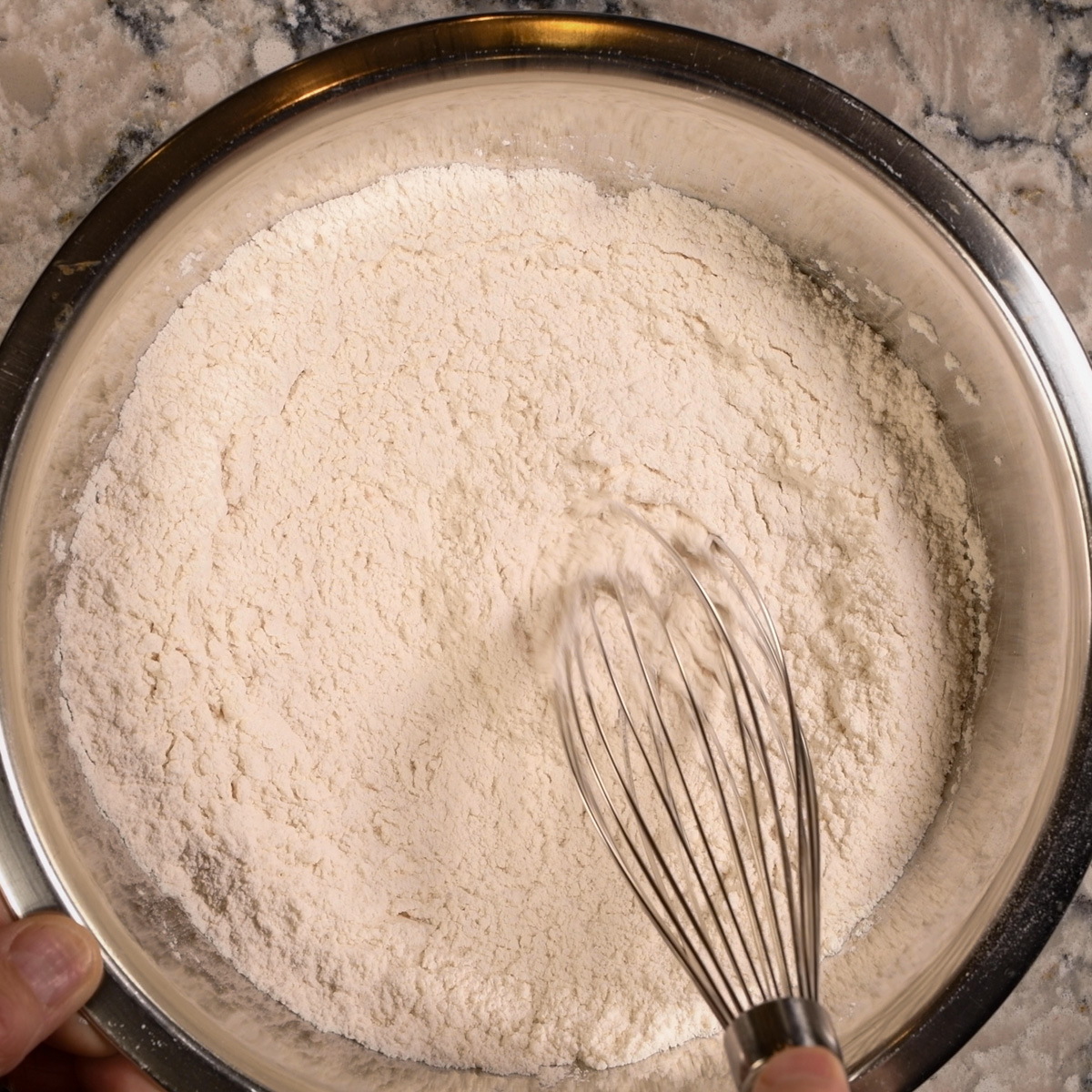 Belgian waffle dry ingredients.