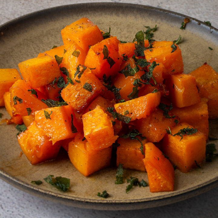 Roasted butternut squash with sage.