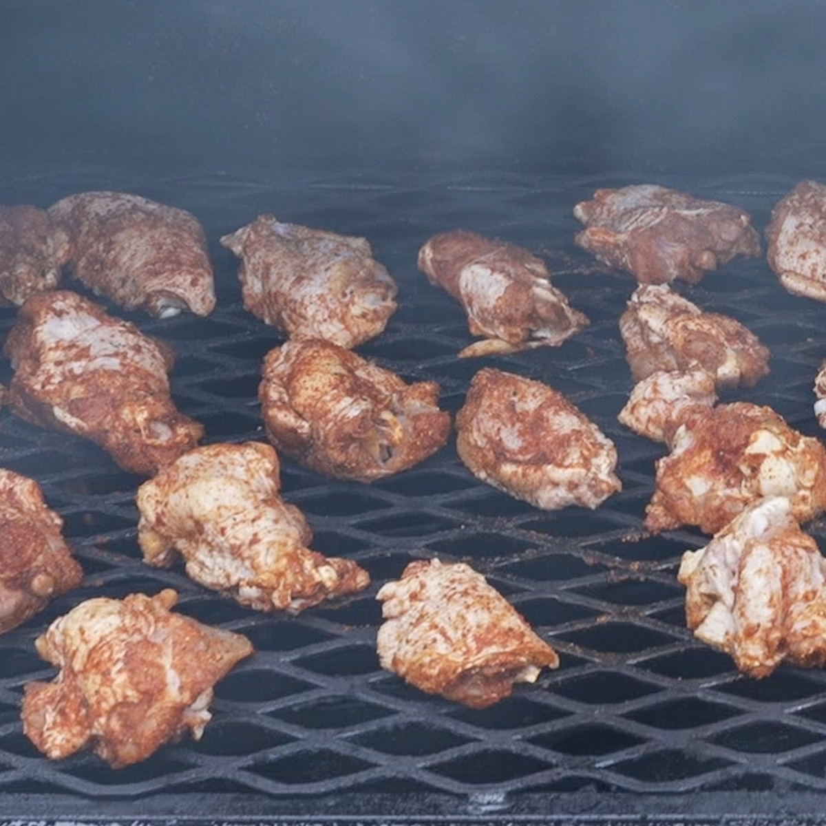 Smoke the wings low and slow.