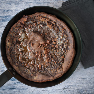 Triple chocolate Dutch baby