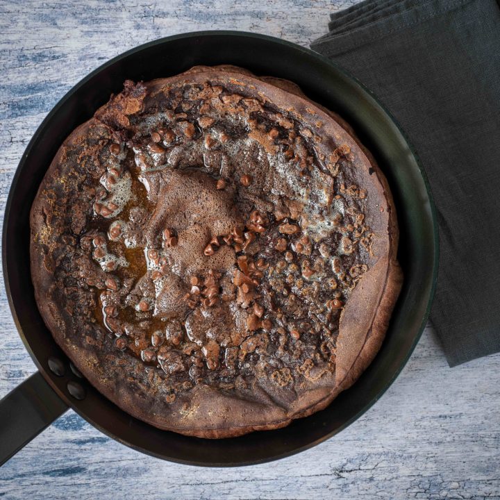 Triple chocolate Dutch baby