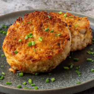 Crab cakes.