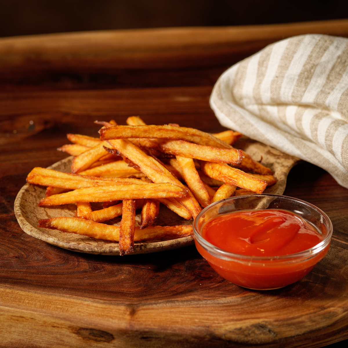 French fries cooked in beef tallow.