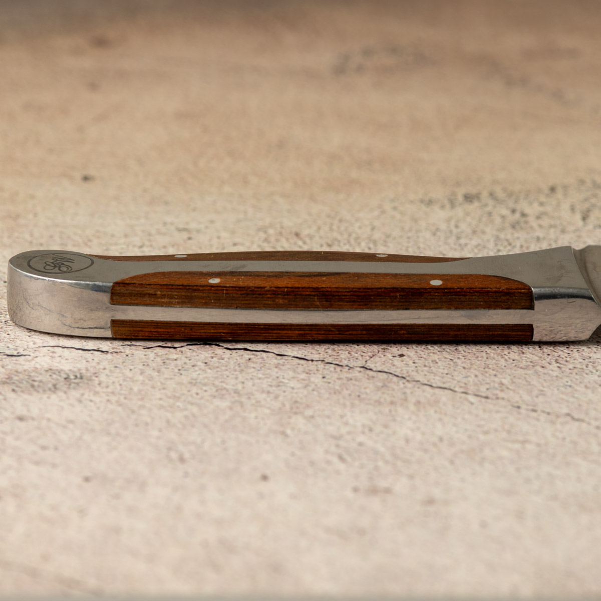 German chef knife with full-tang construction.