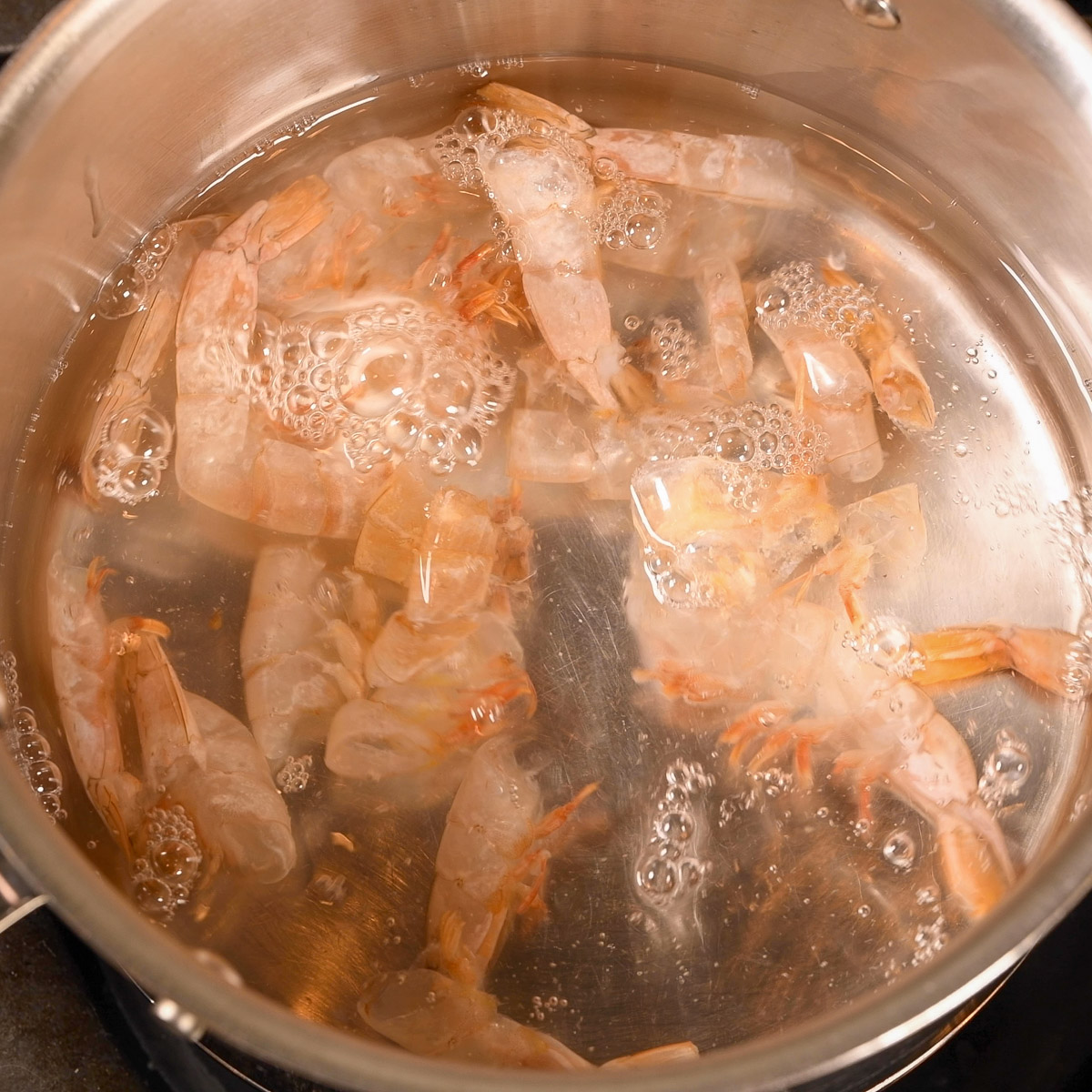 Make the shrimp stock.