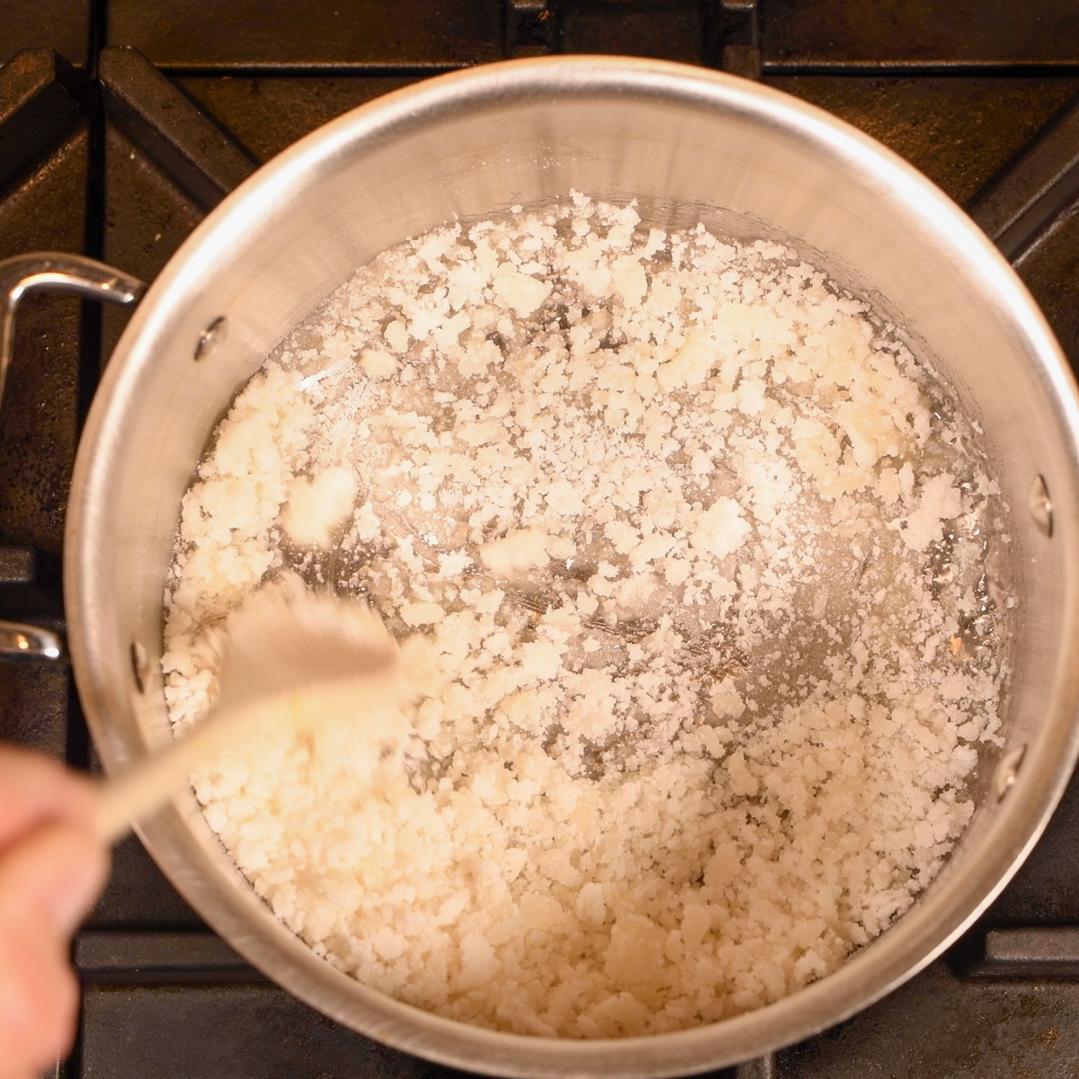 Melt the sugar in a medium saucepan.