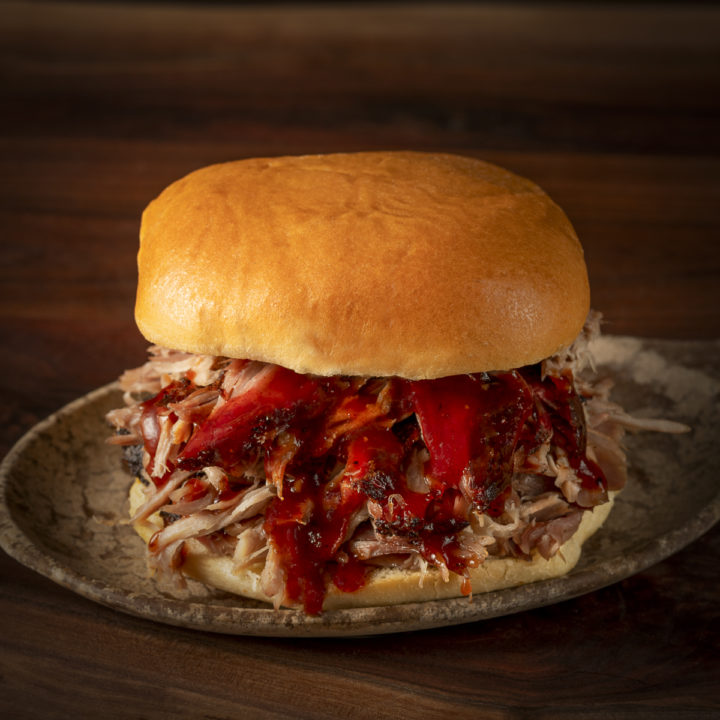 Pulled pork sandwich.