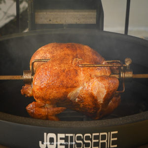 Rotisserie chicken on a Kamado Joe