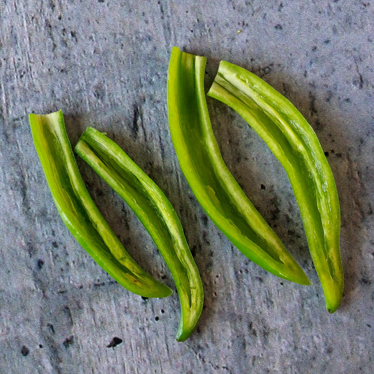 Serrano pepper stemmed and seeded.