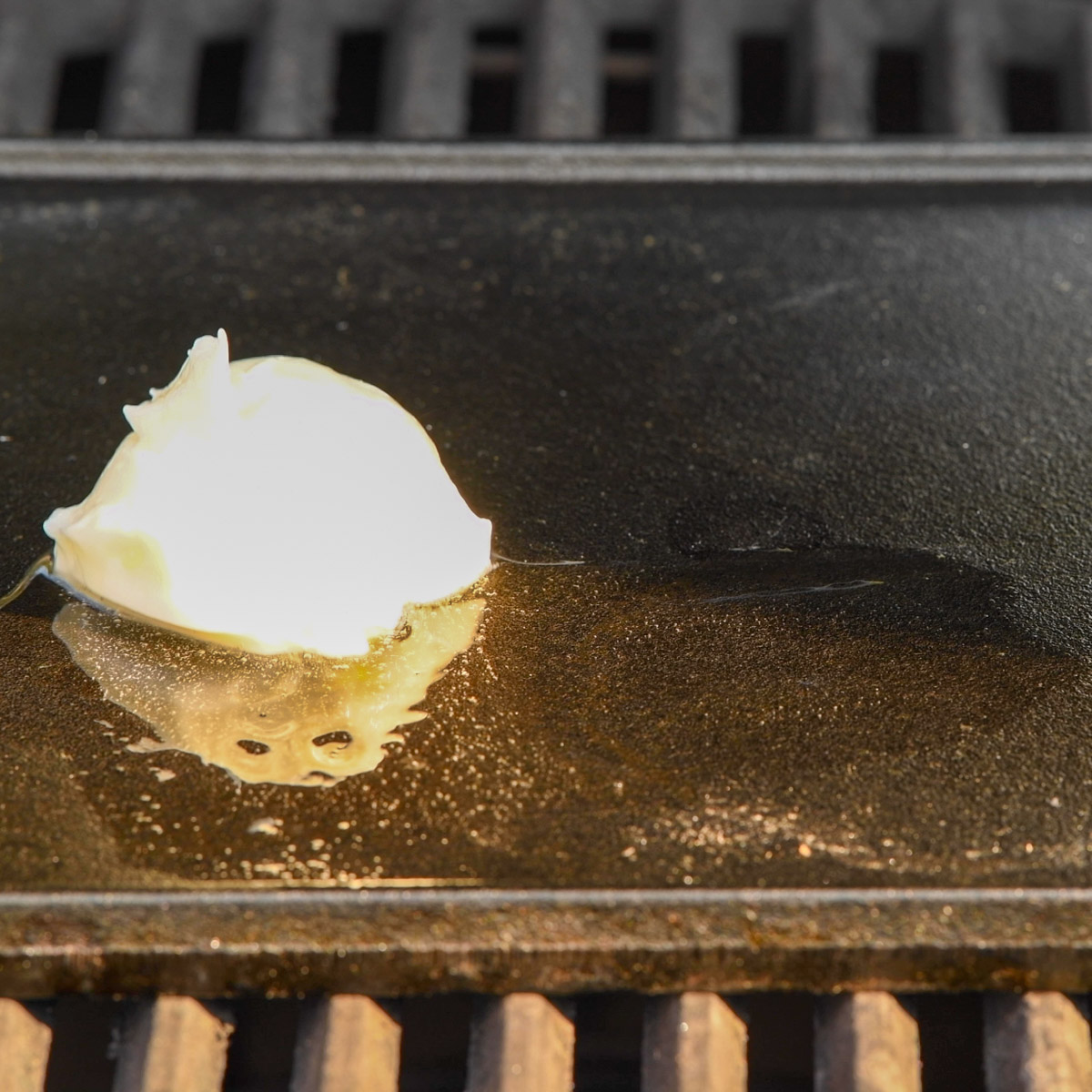 Beef tallow on a hot griddle.